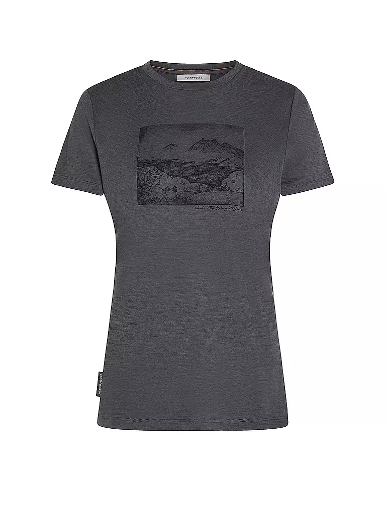 ICEBREAKER | Camiseta funcional de mujer Lake View 150 Tech-Lite | Gris
