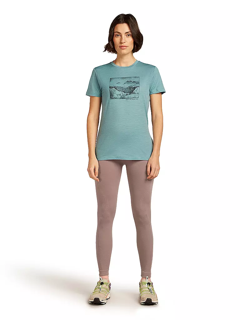 ICEBREAKER | Camiseta funcional de mujer Lake View 150 Tech-Lite | Menta