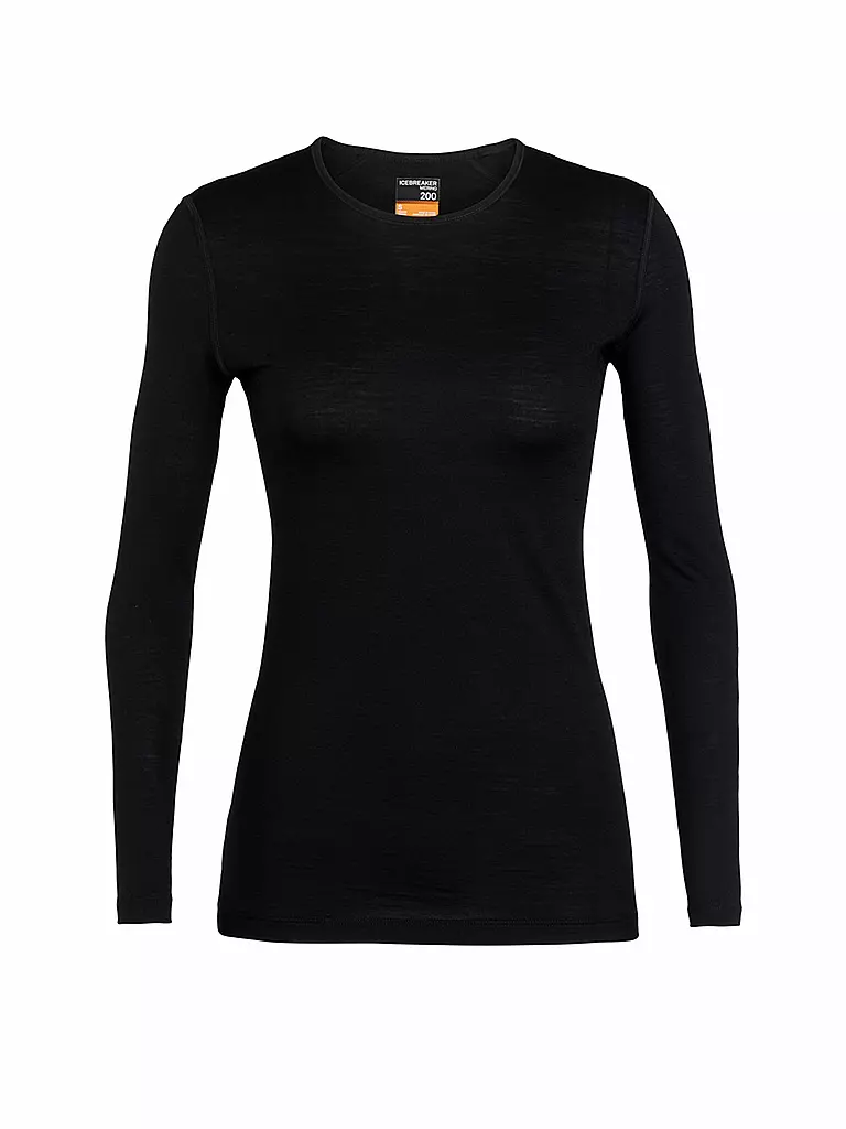 ICEBREAKER | Camiseta funcional de mujer Merino 200 Oasis LS | Negro