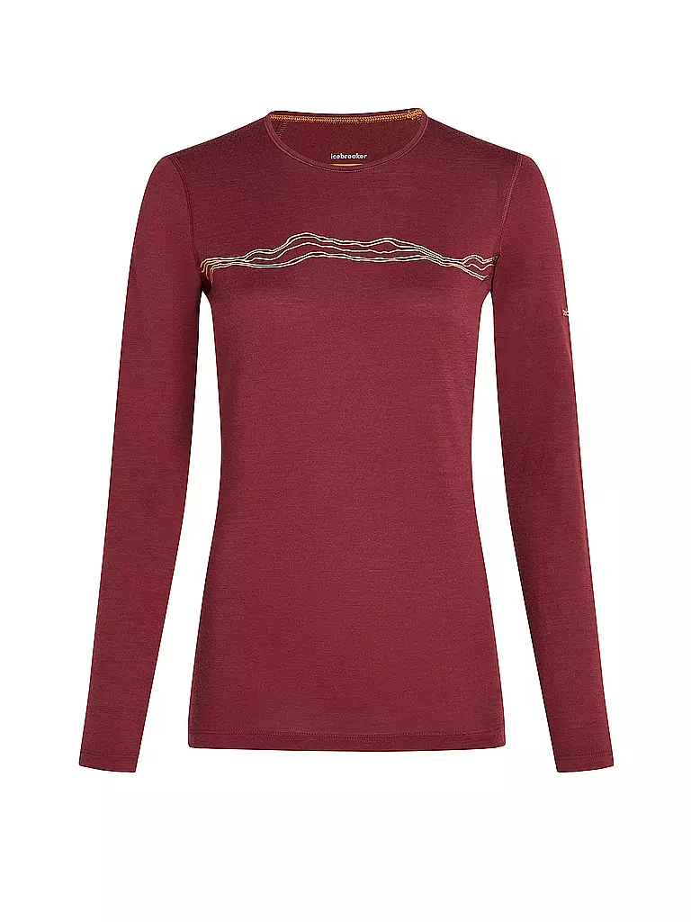 ICEBREAKER | Camiseta funcional de mujer Mountain Pulse 200 | Rojo oscuro