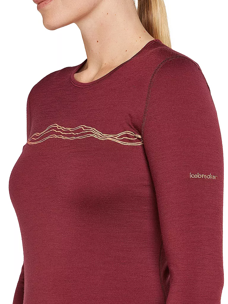 ICEBREAKER | Camiseta funcional de mujer Mountain Pulse 200 | Rojo oscuro