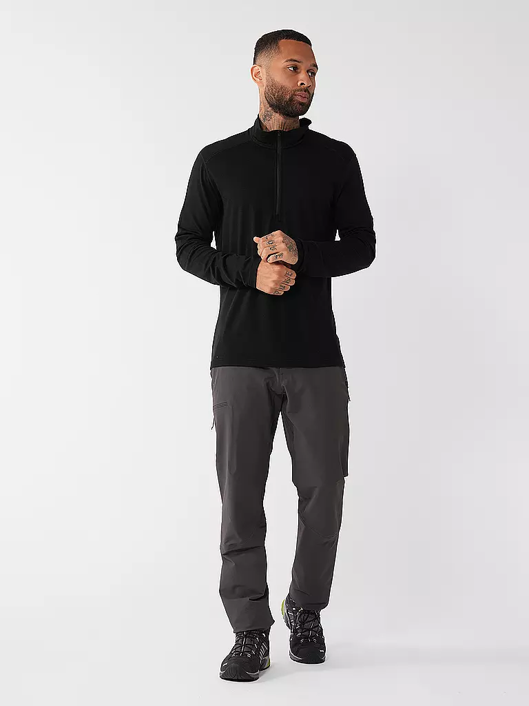 ICEBREAKER | Camiseta interior con cremallera Oasis 200 para hombre | Negro