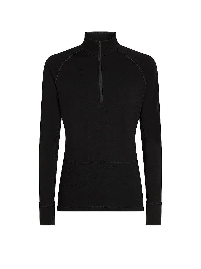 ICEBREAKER | Camiseta interior con cremallera para hombre 200 Merino ZoneKnit | Negro