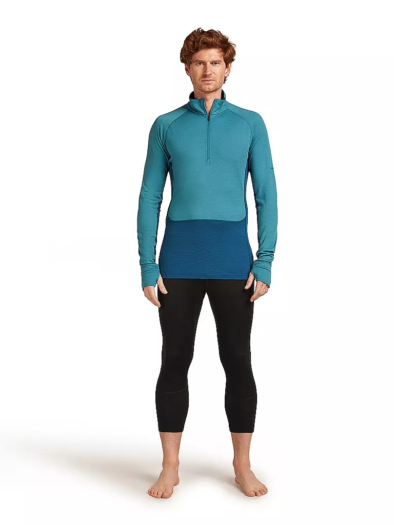 ICEBREAKER | Camiseta interior con cremallera para hombre 200 Merino ZoneKnit | Petróleo