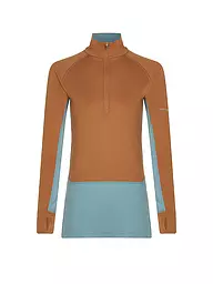ICEBREAKER | Camiseta interior con cremallera para mujer 200 ZoneKnit™ Merino | Marrón claro