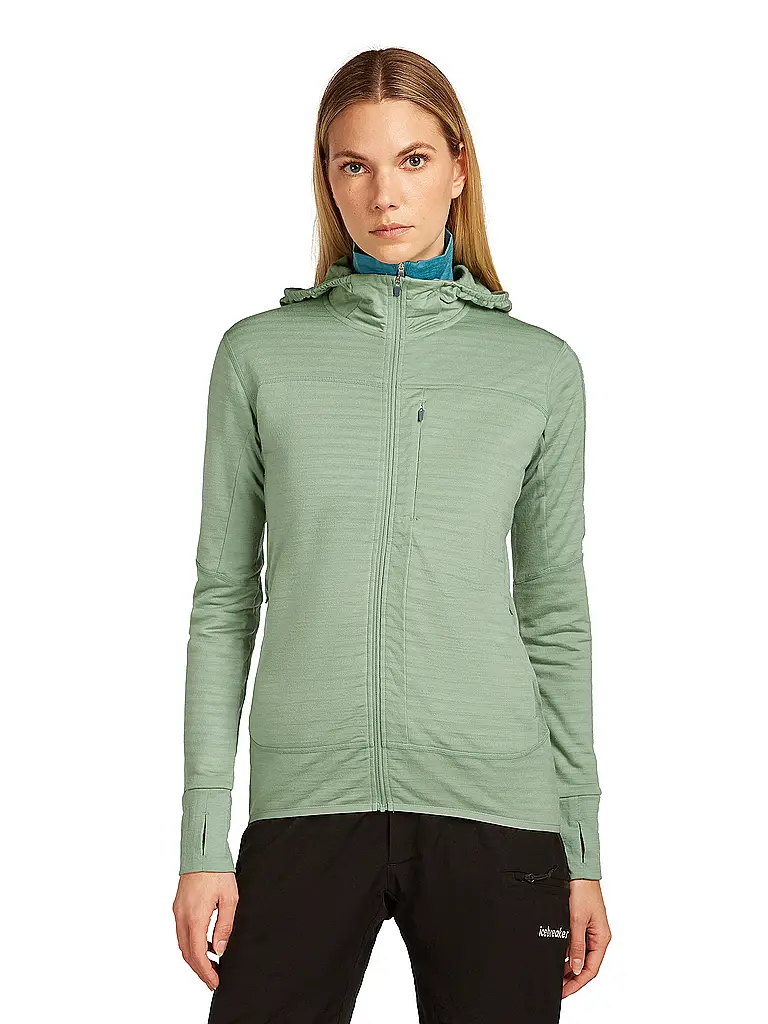 ICEBREAKER | Chaqueta polar de mujer Real Fleece 300 con capucha de merino |