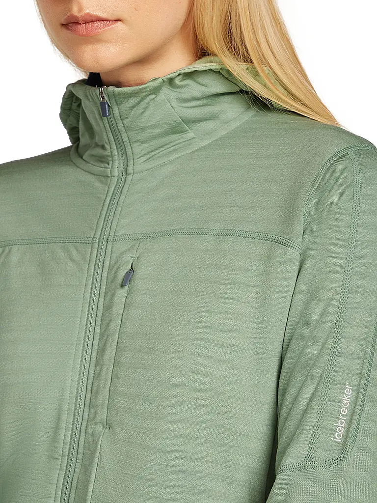 ICEBREAKER | Chaqueta polar de mujer Real Fleece 300 con capucha de merino |