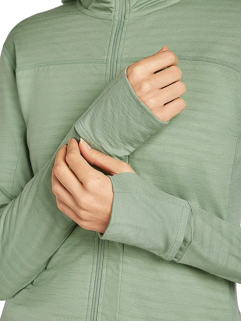 ICEBREAKER | Chaqueta polar de mujer Real Fleece 300 con capucha de merino |