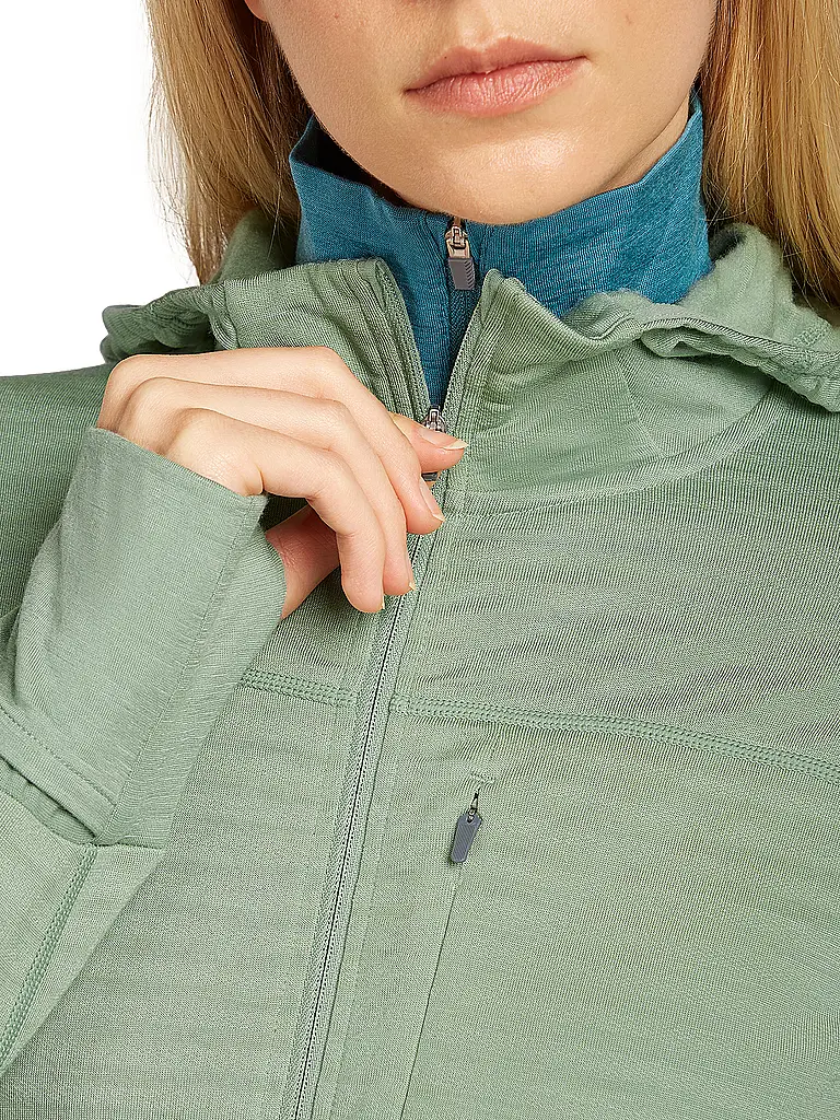 ICEBREAKER | Chaqueta polar de mujer Real Fleece 300 con capucha de merino |