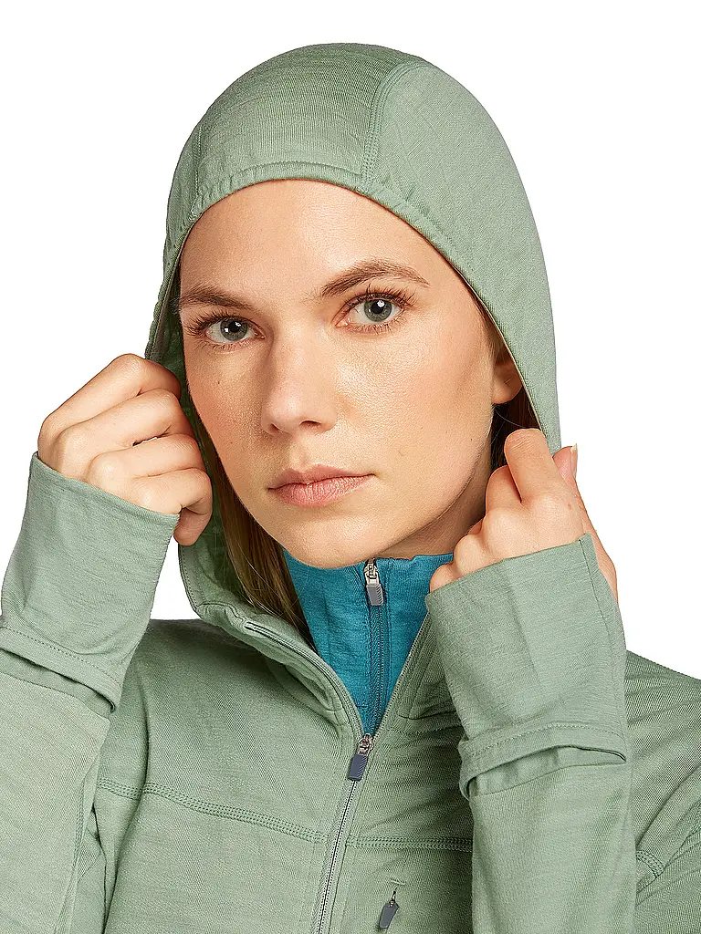 ICEBREAKER | Chaqueta polar de mujer Real Fleece 300 con capucha de merino |