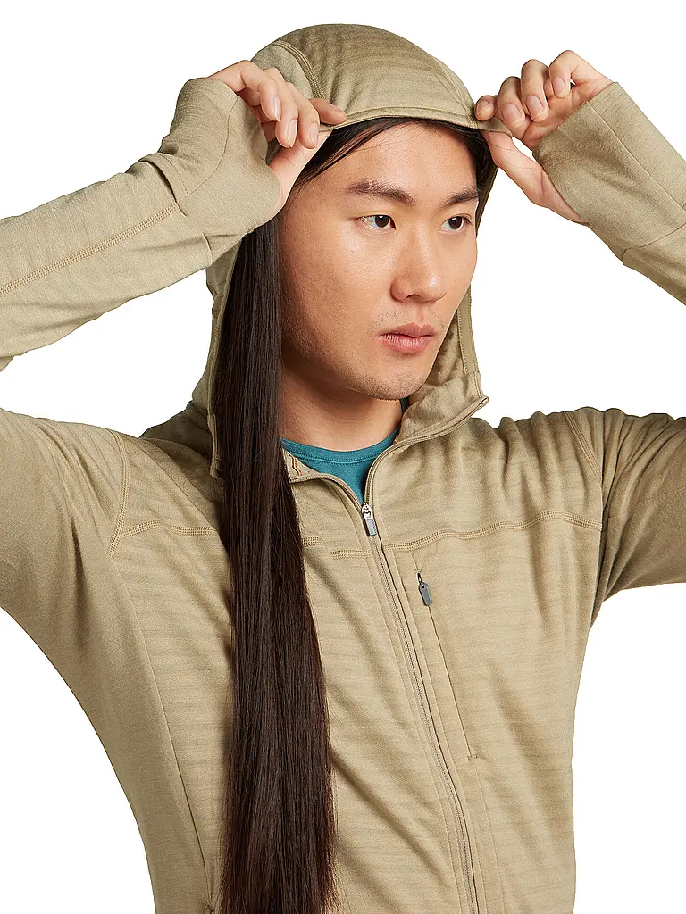 ICEBREAKER | Chaqueta polar para hombre Real Fleece 300 con capucha de merino |