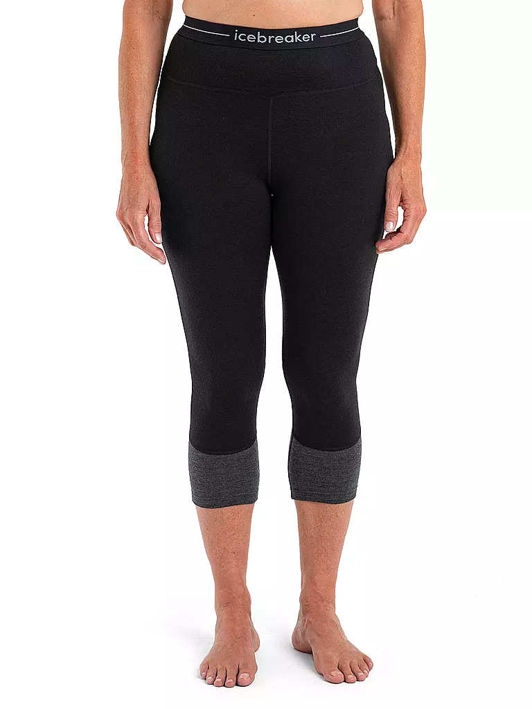 ICEBREAKER | Damen Tight 200 ZoneKnit™ Merino 3/4 | Negro
