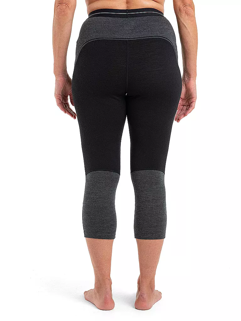 ICEBREAKER | Damen Tight 200 ZoneKnit™ Merino 3/4 | Negro