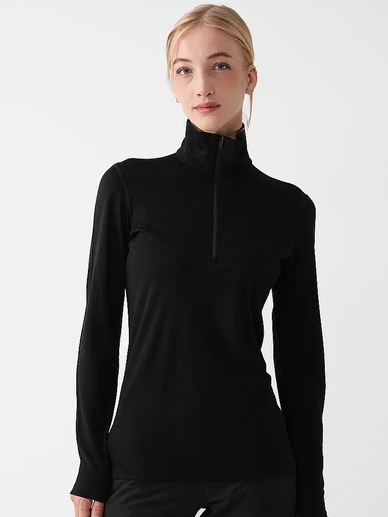 ICEBREAKER | Damen Unterzieh Zipshirt Oasis 200 | Negro