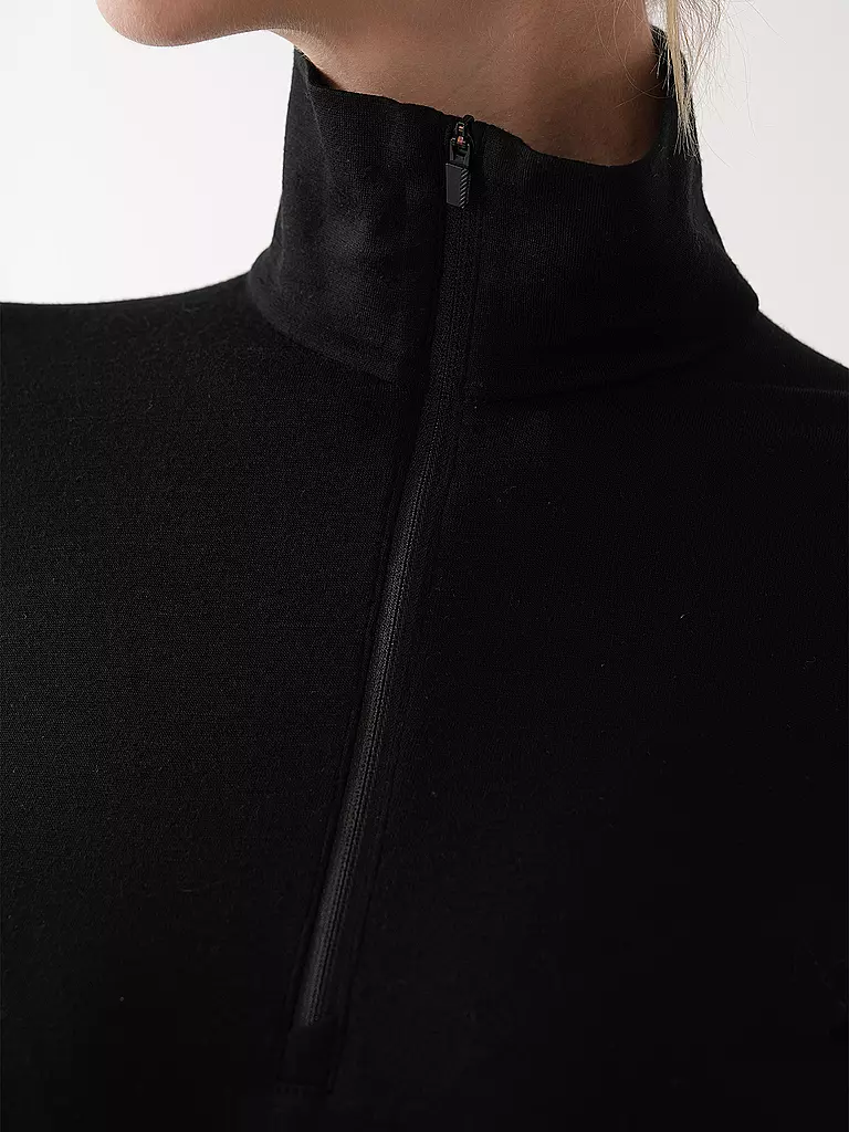 ICEBREAKER | Damen Unterzieh Zipshirt Oasis 200 | Negro
