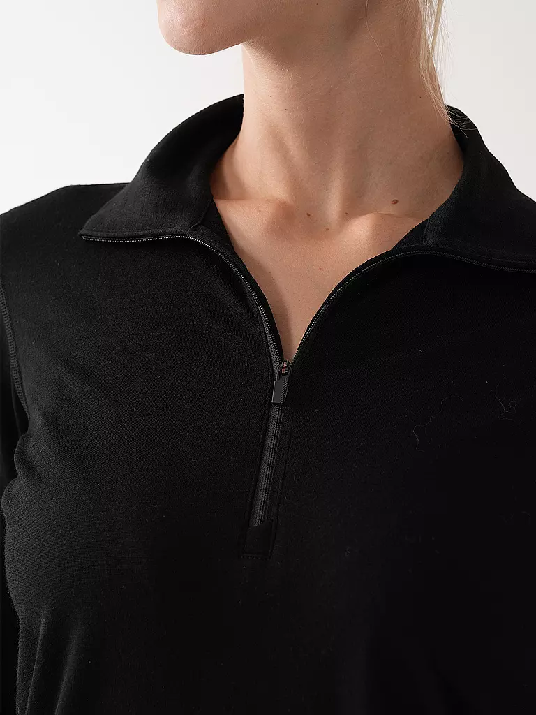 ICEBREAKER | Damen Unterzieh Zipshirt Oasis 200 | Negro