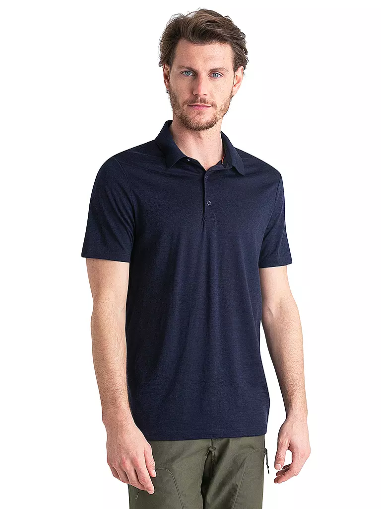 ICEBREAKER | Herren Funktionspolo Merino 150 Tech Lite3 | Azul oscuro