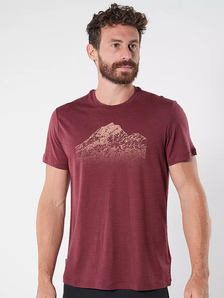 ICEBREAKER | Herren Funktionsshirt Mount Tech Lite | Rojo oscuro