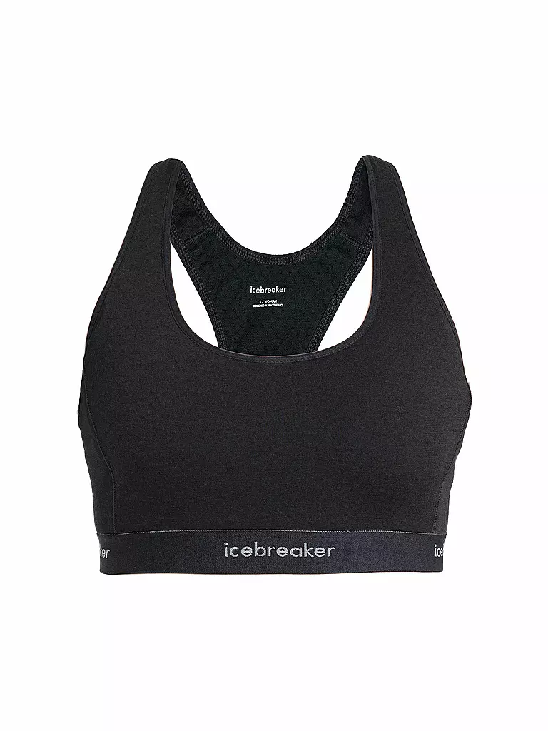 ICEBREAKER | Sujetador deportivo de mujer Racerback Merino 125 de sujeción baja | Negro