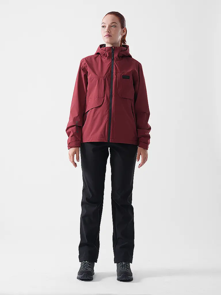 ICEPEAK | Chaqueta de senderismo para mujer Brilliant Shell con capucha | Rojo oscuro