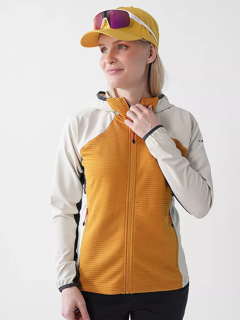 ICEPEAK | Chaqueta polar con capucha Basile para mujer | Mostaza