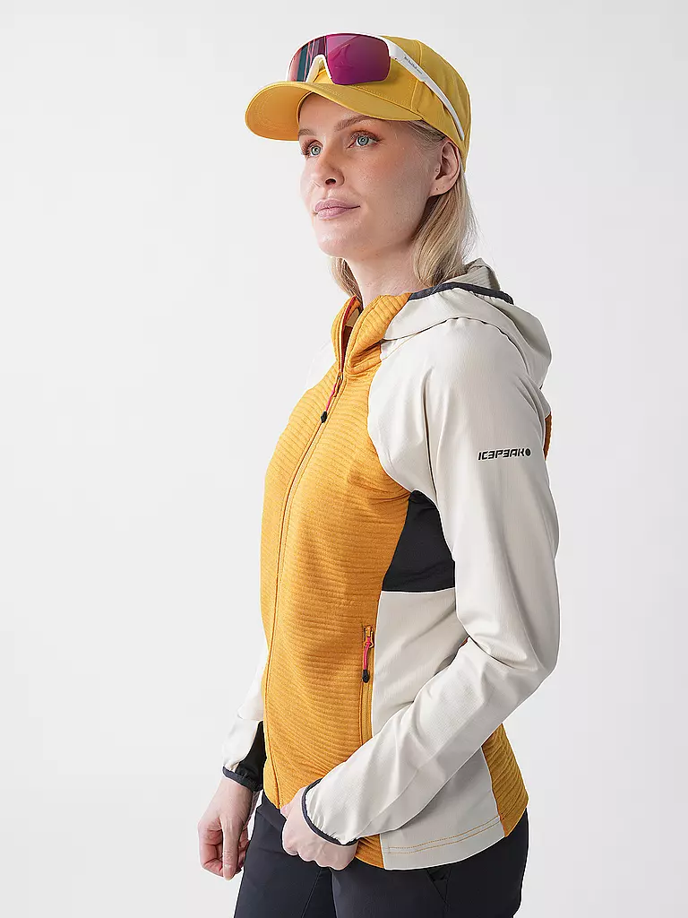 ICEPEAK | Chaqueta polar con capucha Basile para mujer | Mostaza