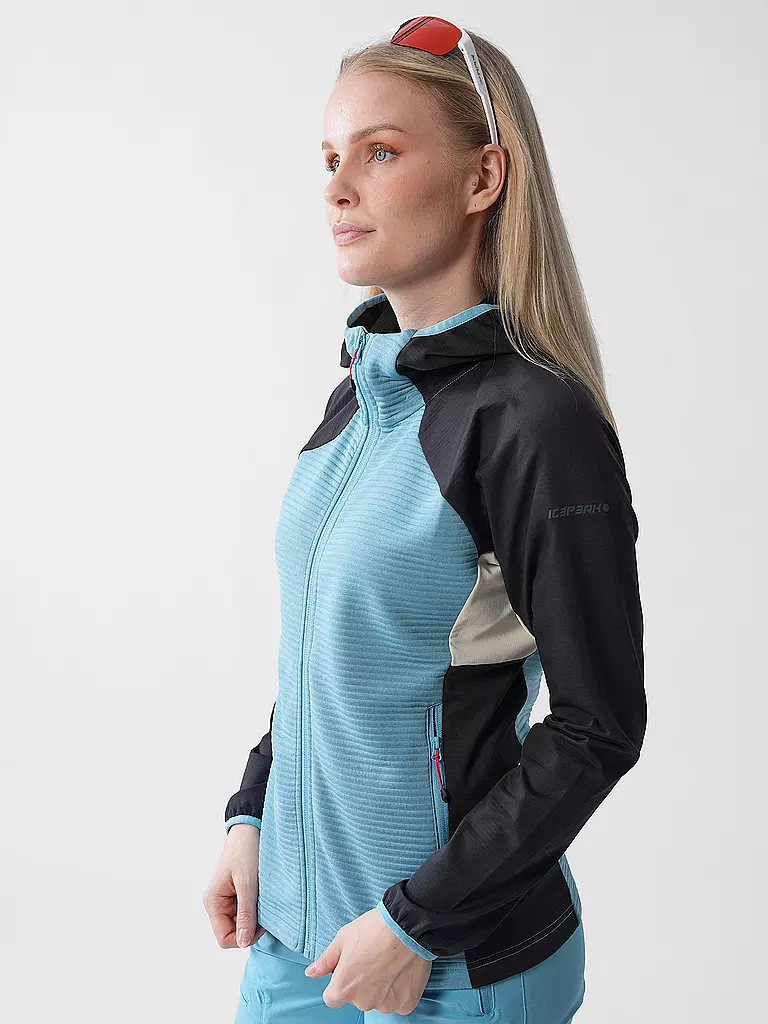 ICEPEAK | Chaqueta polar con capucha Basile para mujer | Azul claro