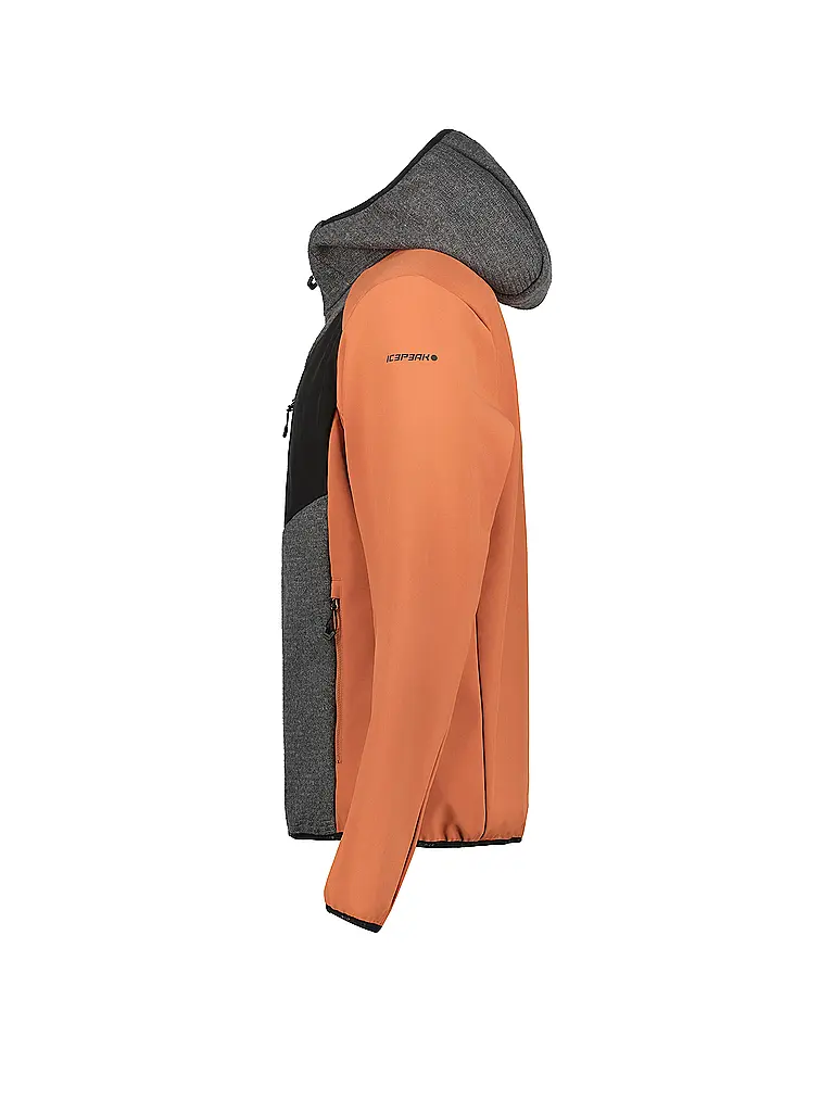 ICEPEAK | Chaqueta polar de senderismo para hombre Danfort con capucha | Naranja
