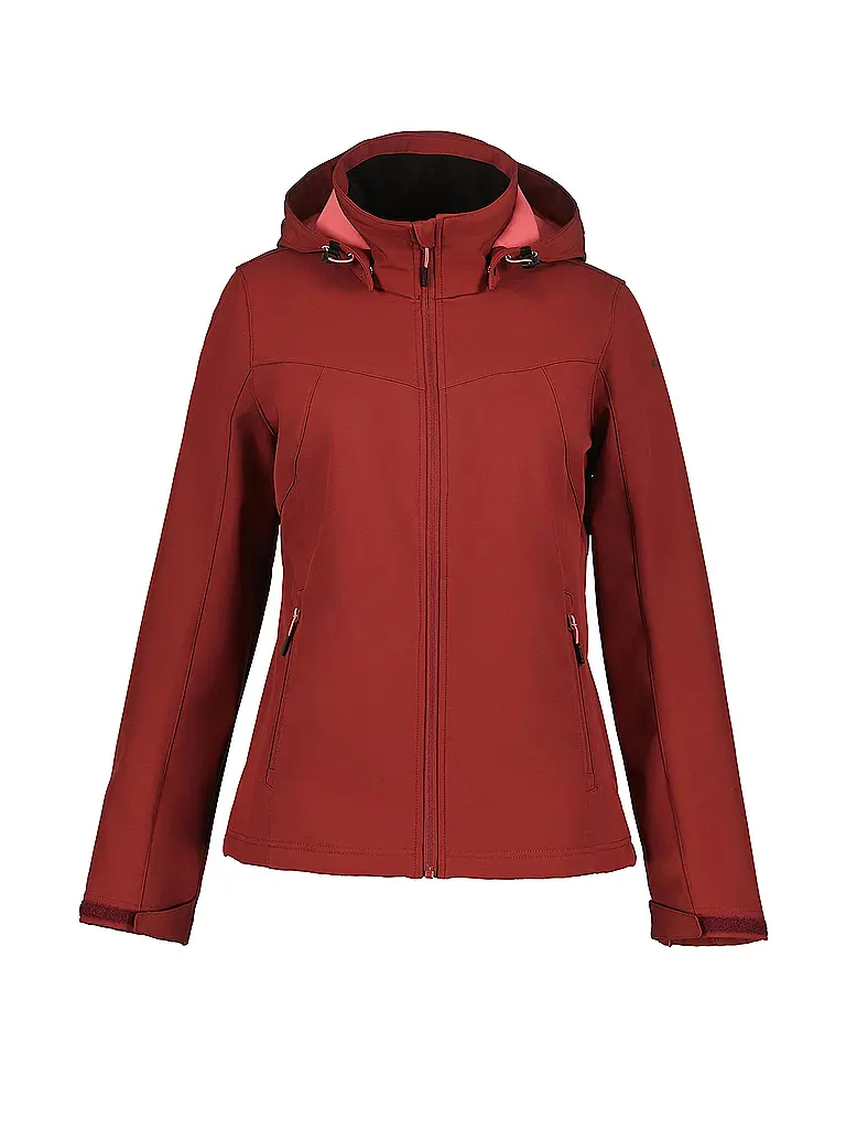 ICEPEAK | Chaqueta softshell para mujer Brenham Uni con capucha | Rojo oscuro