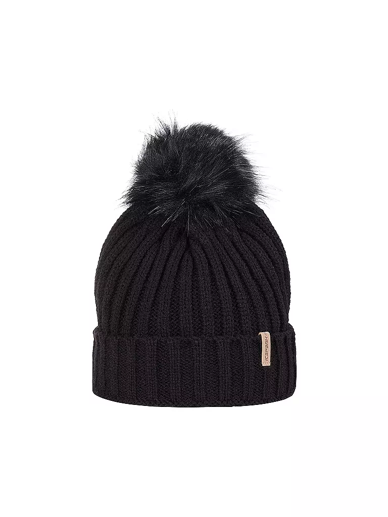 ICEPEAK | Gorro de mujer Hazen con pompón | Negro