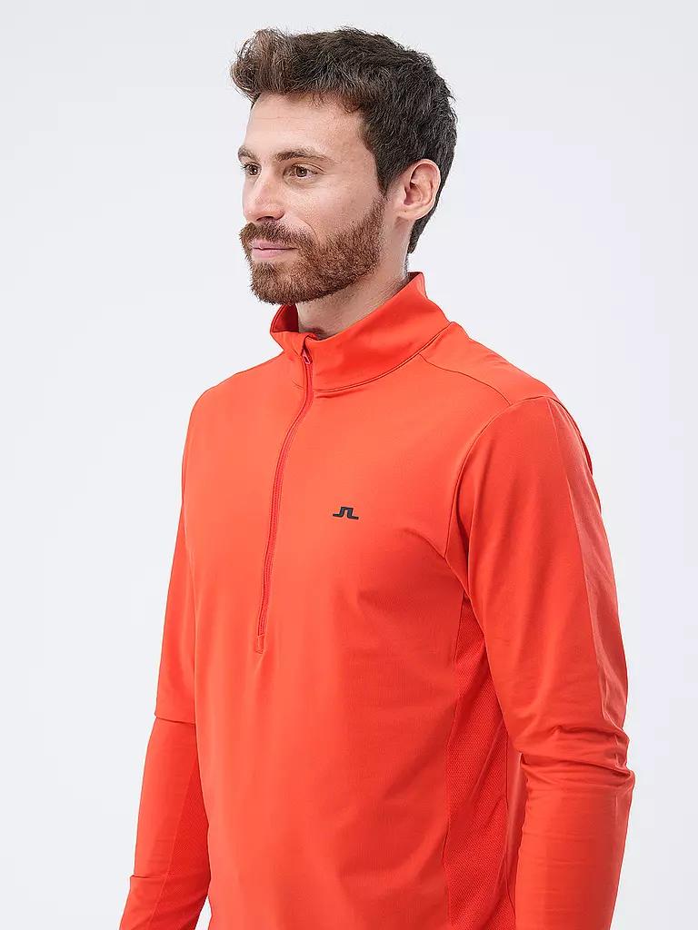 J.LINDEBERG | Herren Unterzieh Zipshirt Luke | Rojo