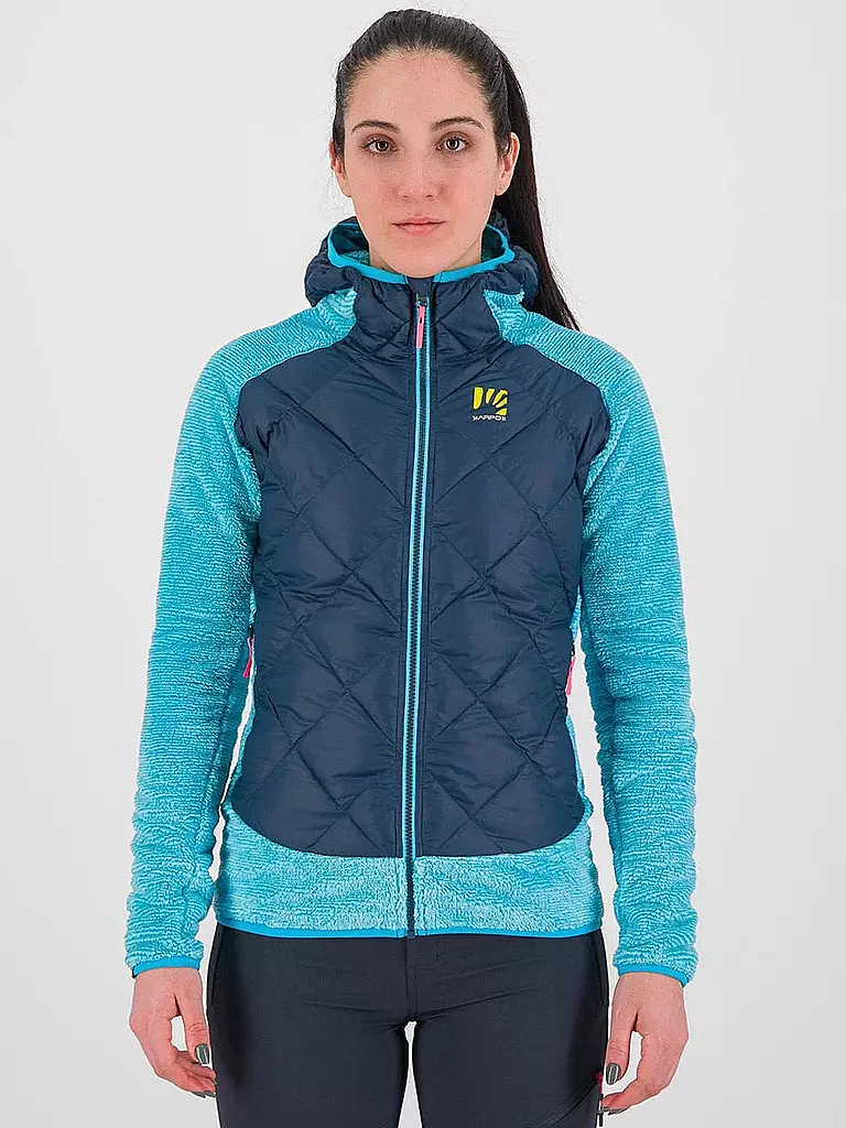 KARPOS | Damen Iso Hybridjacke Marmarole Hoodie | Azul oscuro