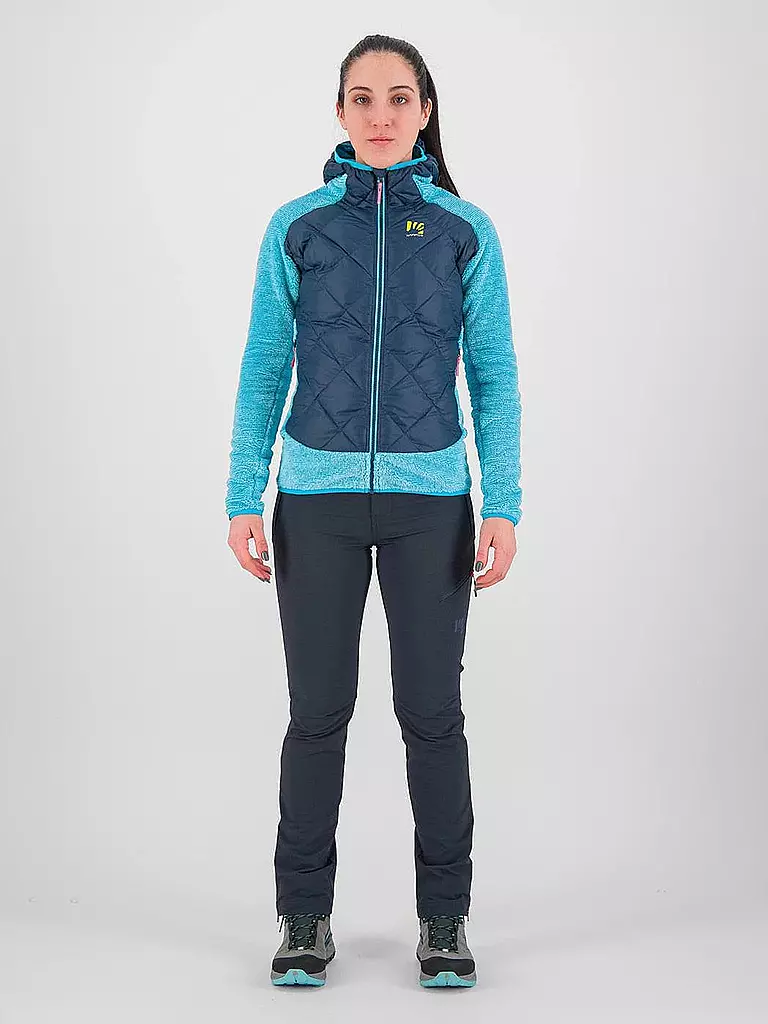 KARPOS | Damen Iso Hybridjacke Marmarole Hoodie | Azul oscuro