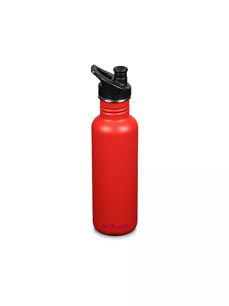 KLEAN KANTEEN | Botella de agua de acero inoxidable Classic 800ml Sport Cap Tiger Lily | Rojo