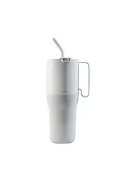 KLEAN KANTEEN | Termo Rise Tumbler de 1064 ml con tapa Flip Lid y pajita de acero inoxidable | Gris claro