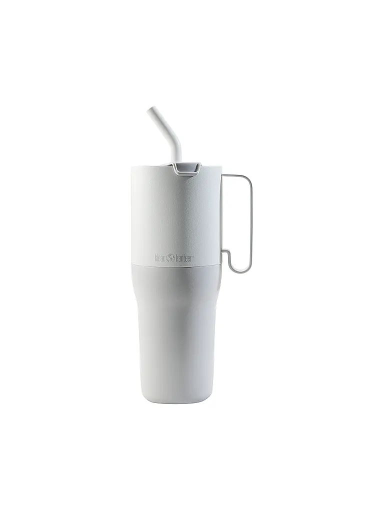 KLEAN KANTEEN | Termo Rise Tumbler de 1064 ml con tapa Flip Lid y pajita de acero inoxidable | Gris claro