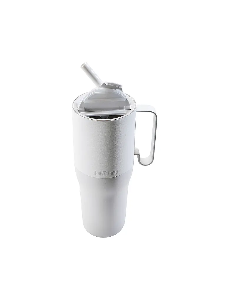 KLEAN KANTEEN | Termo Rise Tumbler de 1064 ml con tapa Flip Lid y pajita de acero inoxidable | Gris claro