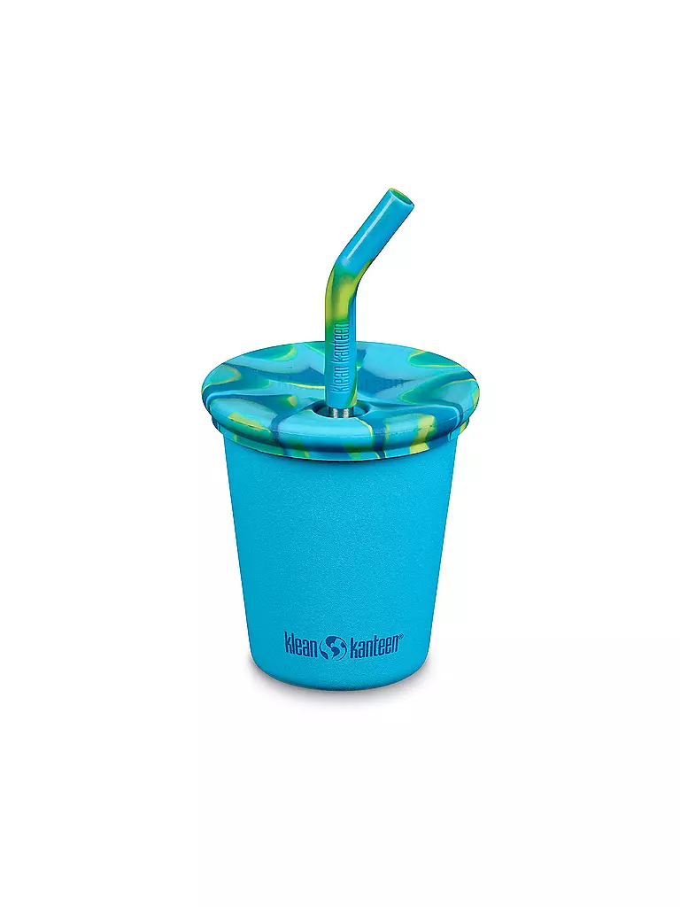 KLEAN KANTEEN | Vaso de acero inoxidable Kid Cup 296ml con tapa y pajita | Azul