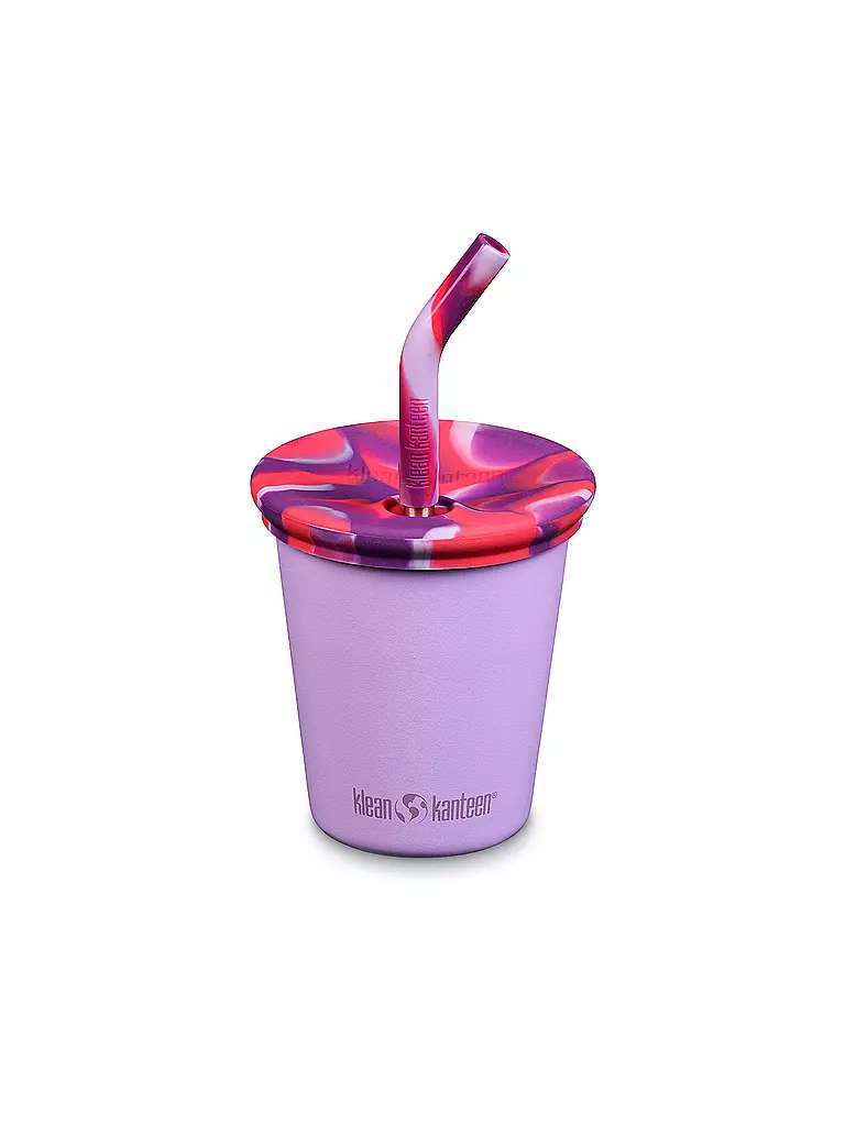 KLEAN KANTEEN | Vaso de acero inoxidable Kid Cup 296ml con tapa y pajita | Lila