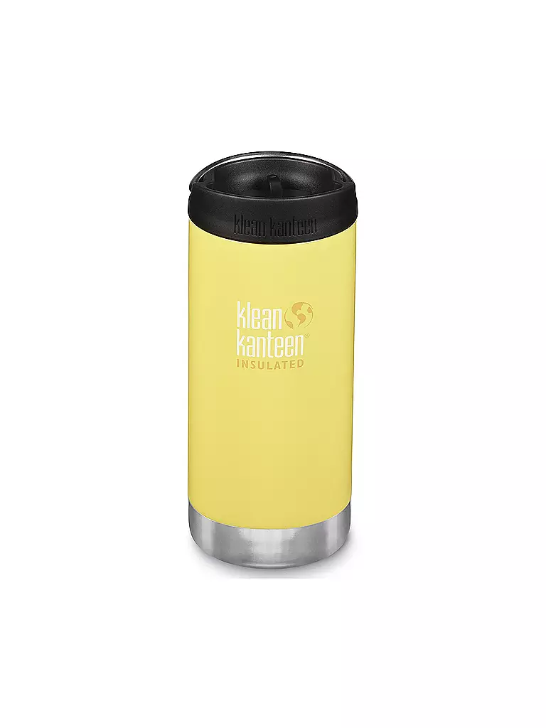 KLEAN KANTEEN | Vaso térmico TKWide con aislamiento al vacío de 16 oz (473 ml) con tapa Café | Amarillo