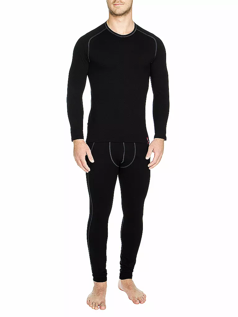 LÖFFLER | Calzoncillo largo funcional para hombre TRANSTEX® WARM | Negro
