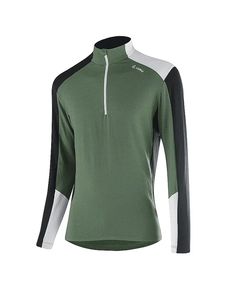 LÖFFLER | Camiseta interior con cremallera para hombre HARLEY TRANSTEX® | Oliva