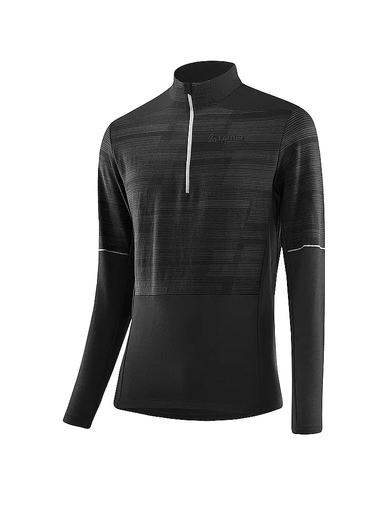 LÖFFLER | Camiseta interior con cremallera para hombre TRANSTEX® Hywa | Negro