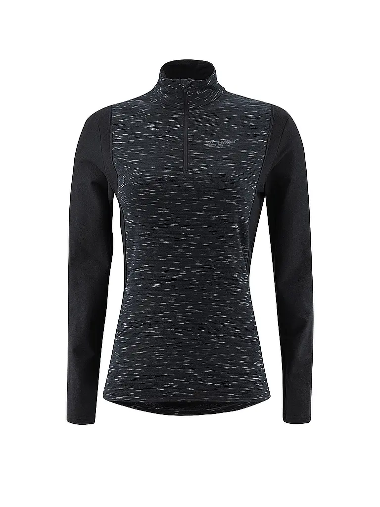 LÖFFLER | Camiseta interior con cremallera para mujer STARLIT TRANSTEX® | Negro
