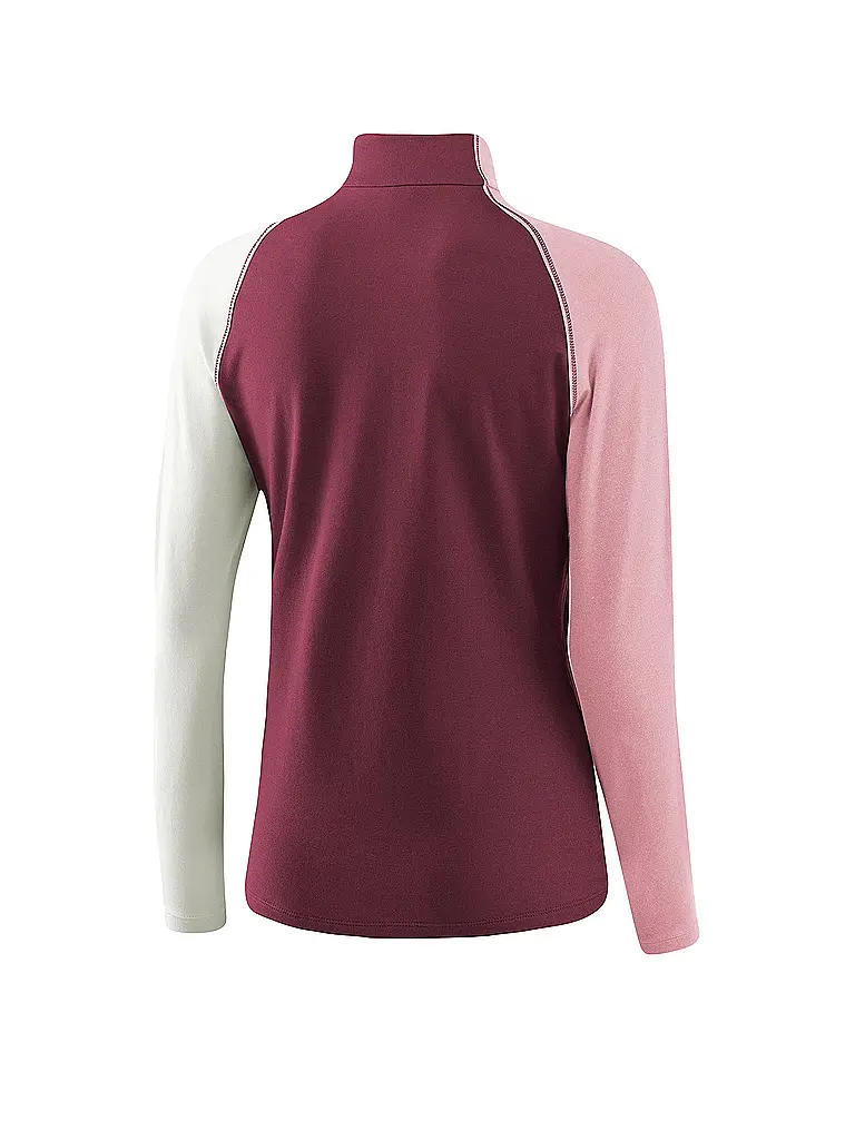 LÖFFLER | Camiseta interior con cremallera para mujer TRANSTEX® Coblo | Rojo oscuro