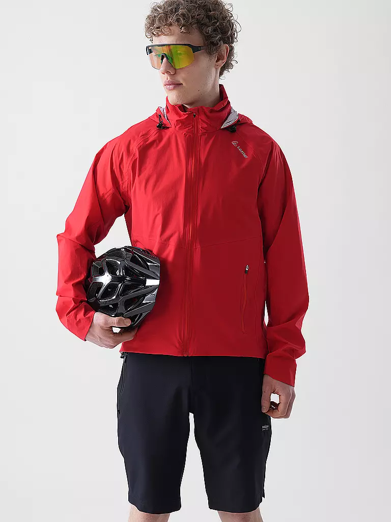 LÖFFLER | Chaqueta de ciclismo para hombre WPM Pocket CF con capucha | Rojo