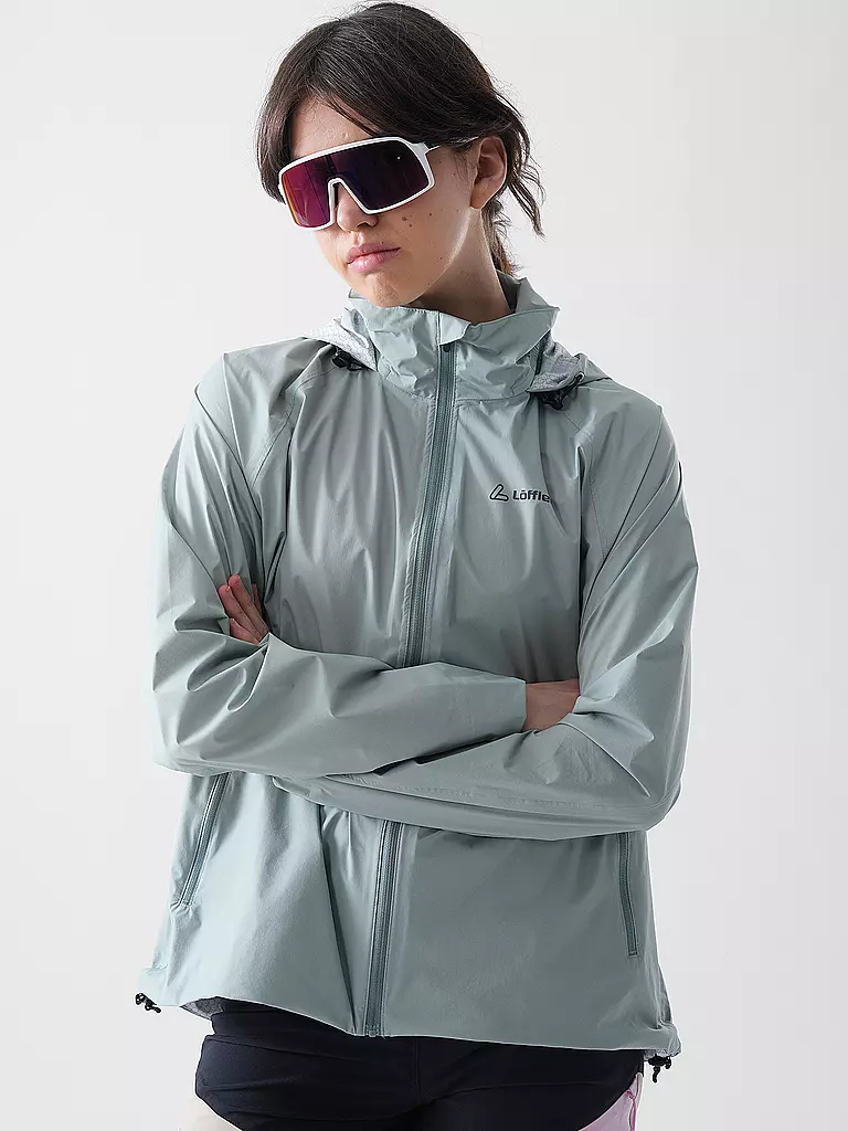 LÖFFLER | Chaqueta de ciclismo para mujer WPM Pocked CF con capucha | 