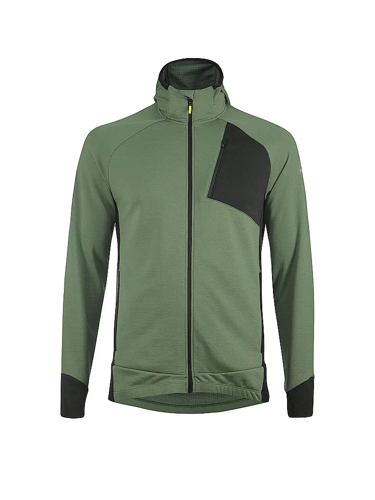 LÖFFLER | Chaqueta polar de esquí de fondo para hombre Tech-Merino Hoodie | Oliva