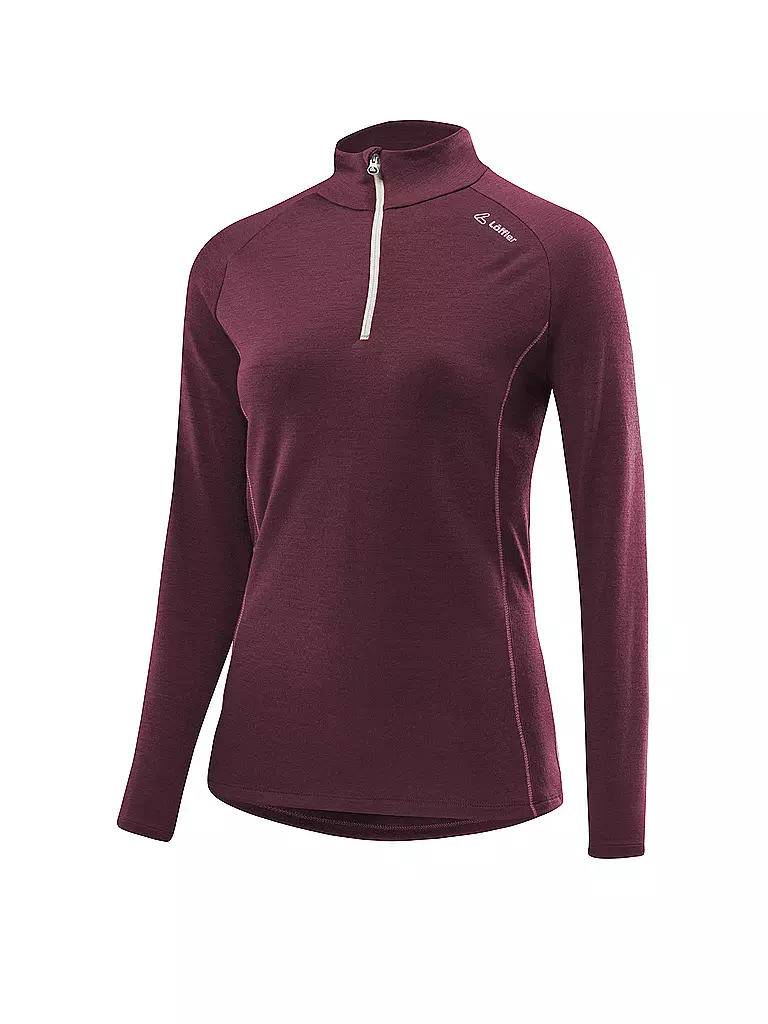 LÖFFLER | Damen Langlaufshirt Midlayer transtex® Merino | Rojo oscuro