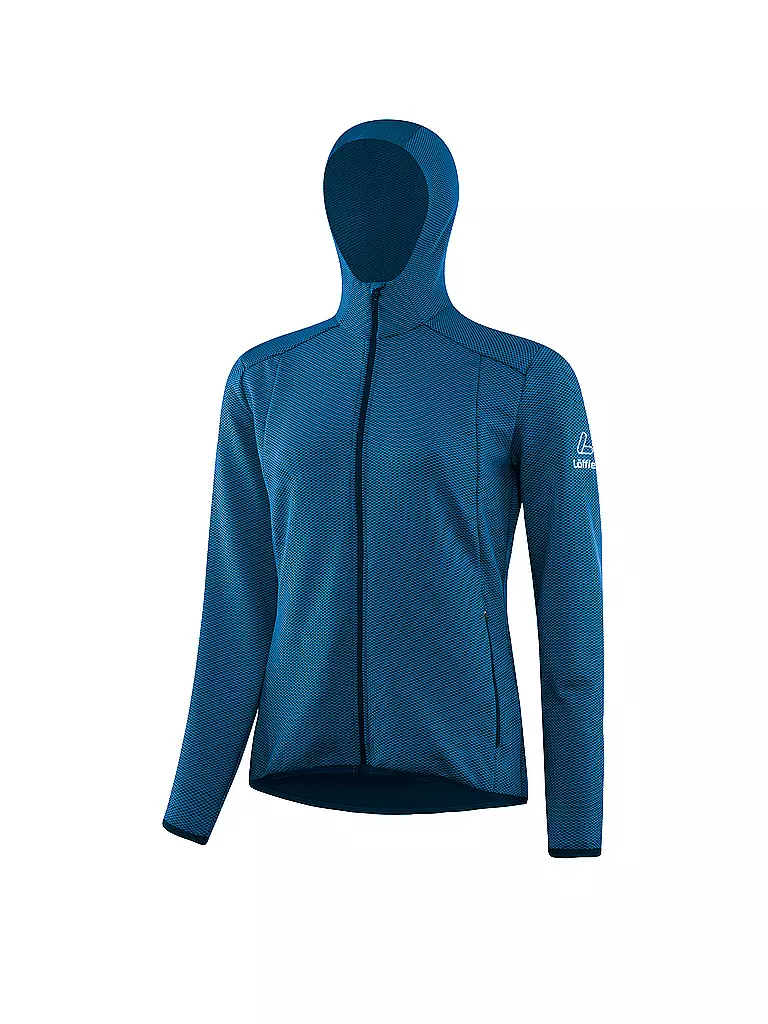 LÖFFLER | Damen Laufhoodie transtex® 3D Cube FZ | Azul